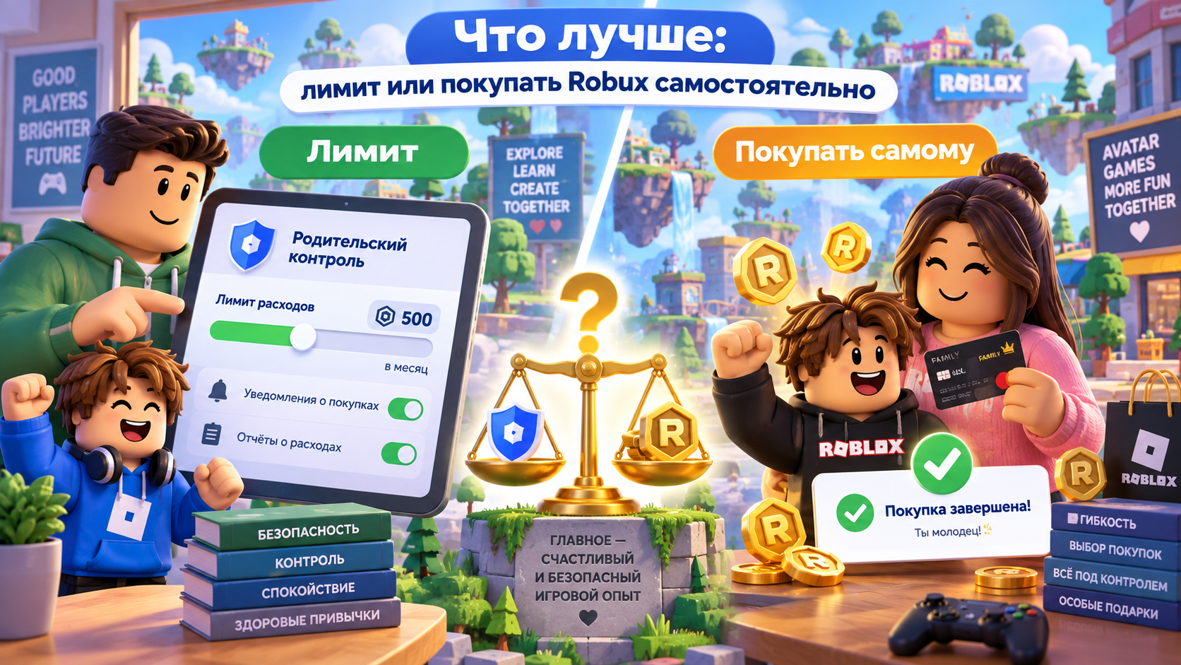 Что лучше: лимит или покупать Robux самостоятельно