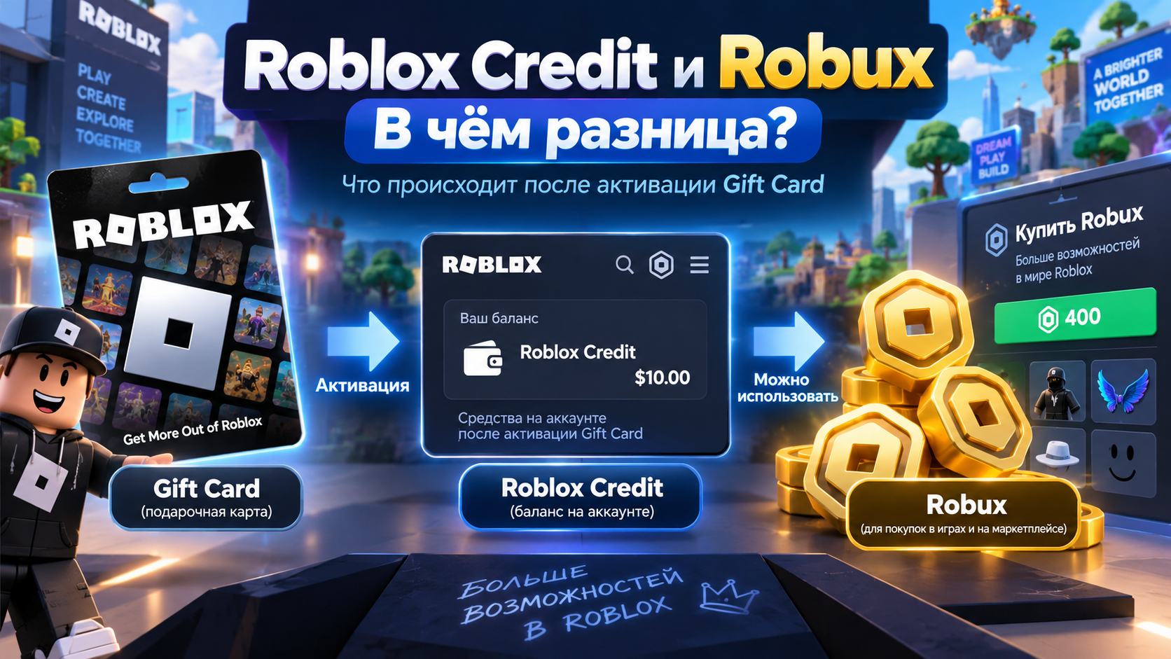 Roblox Credit и Robux