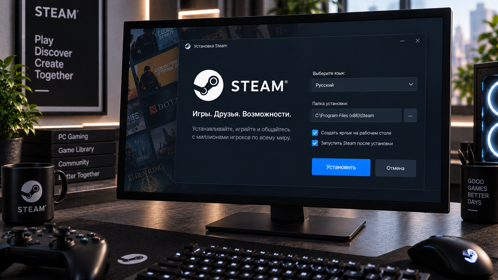 Как скачать и установить Steam
