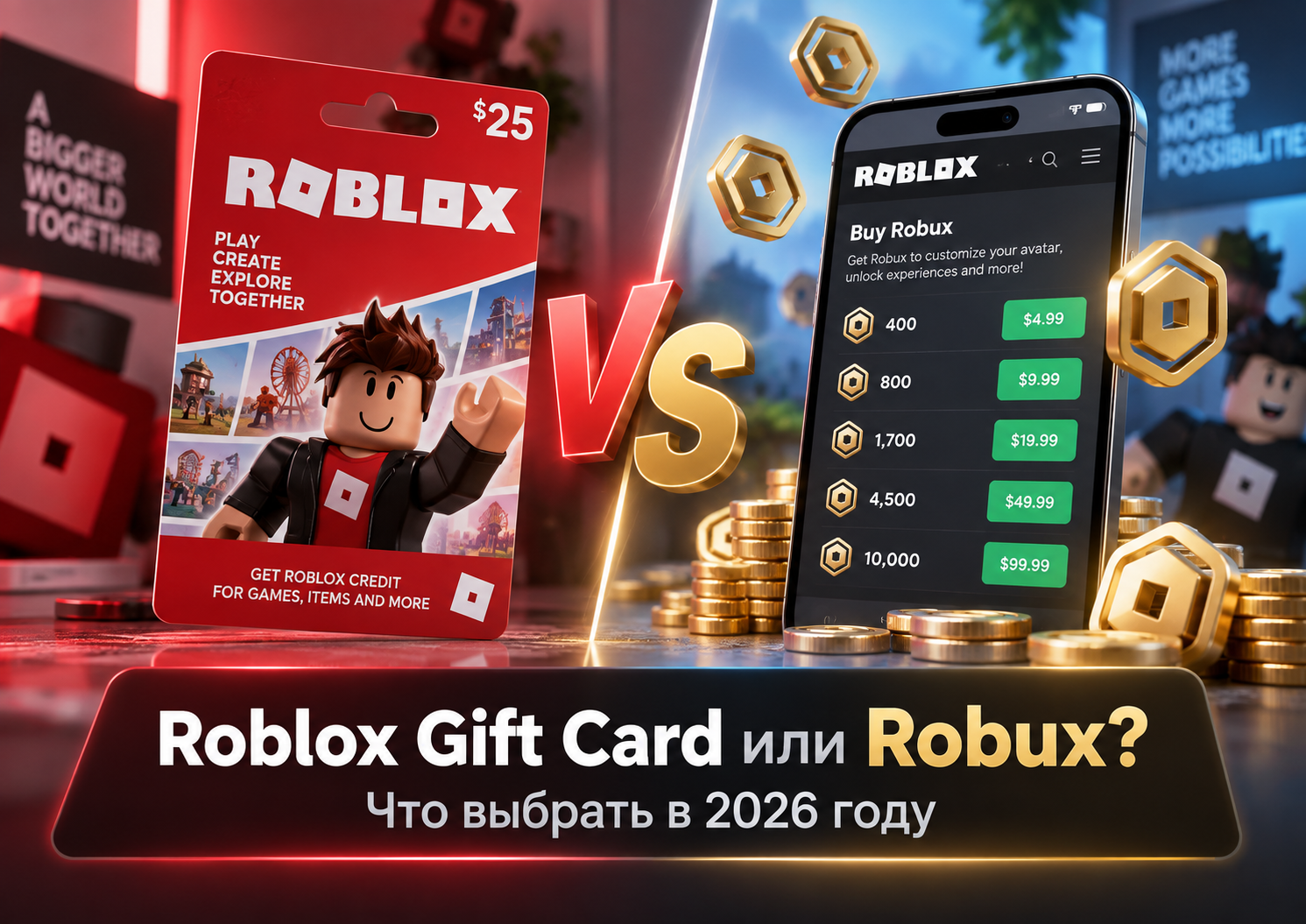Roblox Gift Card или прямая покупка Robux
