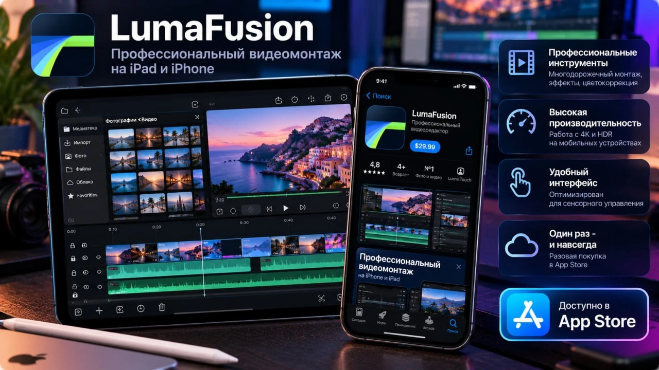 Купить LumaFusion на iPad и iPhone из России в 2026 году