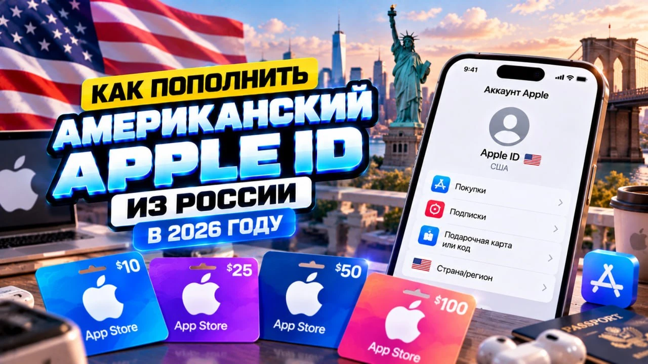 Как пополнить американский Apple ID из России в 2026 году