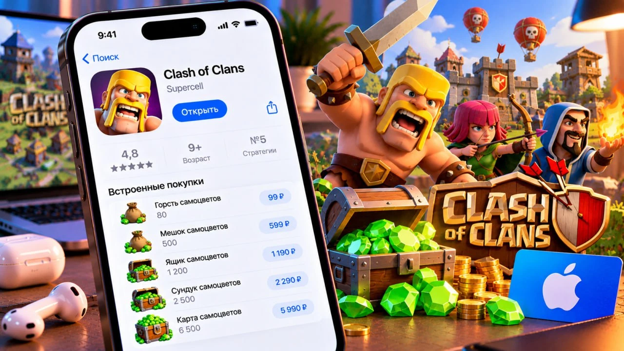 Как задонатить в Clash of Clans на iPhone из России в 2026 году