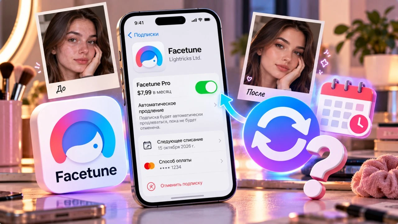 Продлевается ли Facetune автоматически