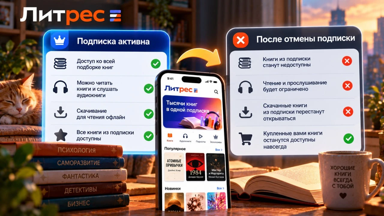 Будут ли книги доступны после отмены подписки