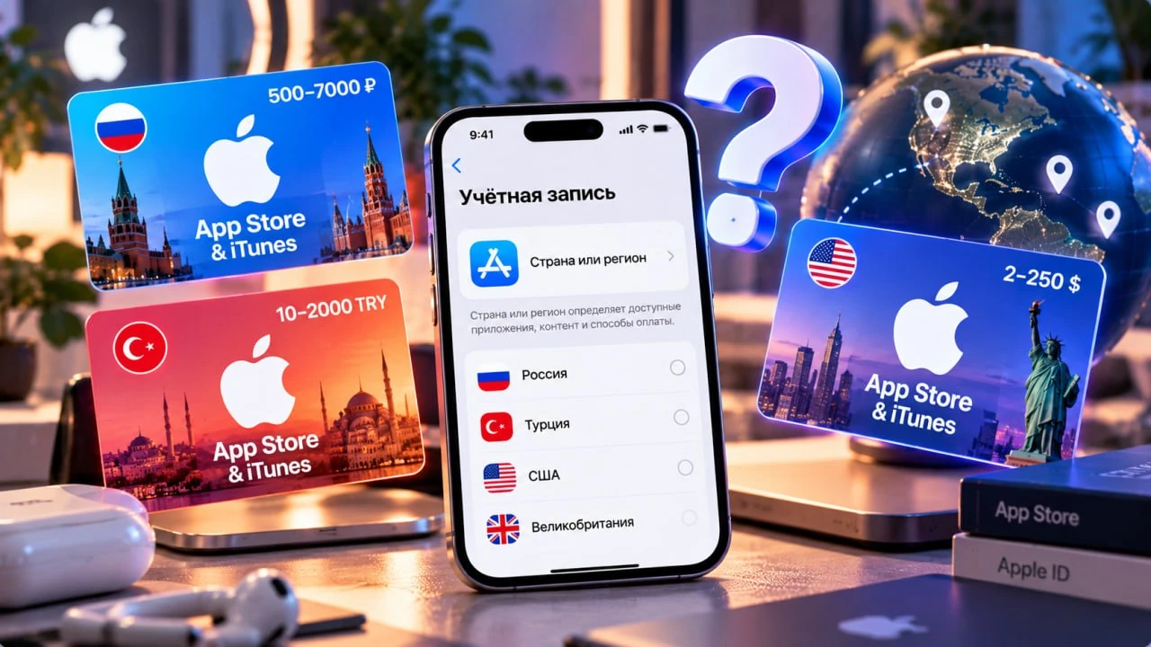 Какой регион Apple Gift Card нужен
