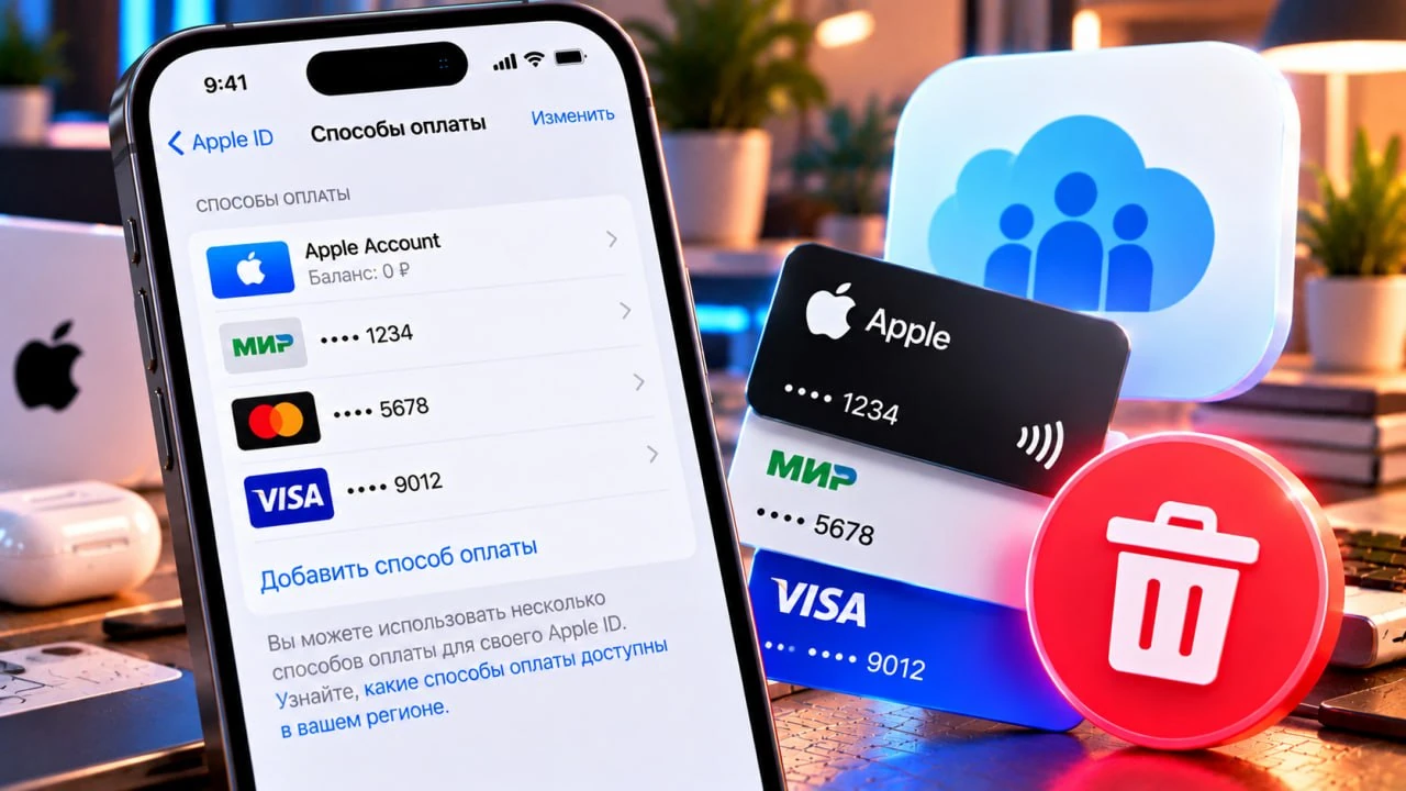 Как удалить способ оплаты из Apple ID на iPhone в 2026 году