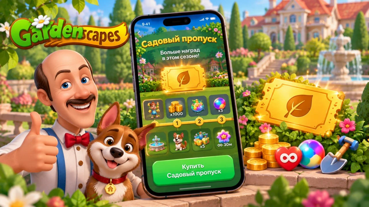 Купить Садовый пропуск Gardenscapes на iPhone из России в 2026 году