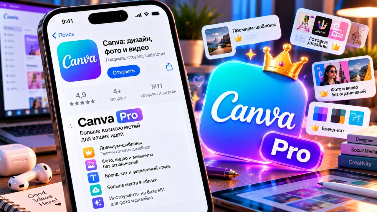 Как оплатить Canva Pro на iPhone из России в 2026 году