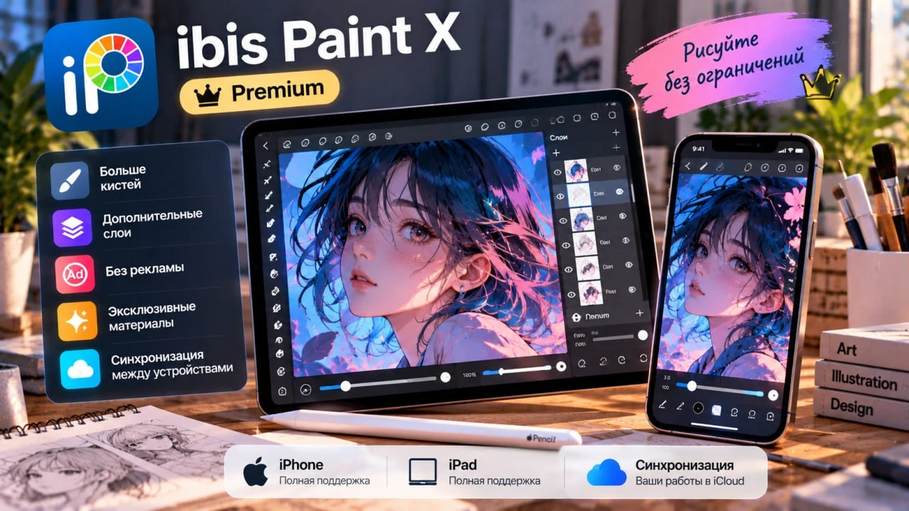Купить ibis Paint X Premium на iPhone и iPad из России в 2026 году