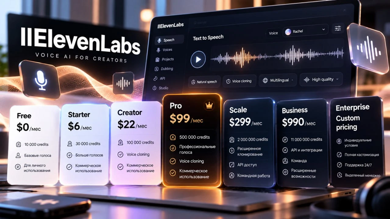 Какие тарифы есть у ElevenLabs