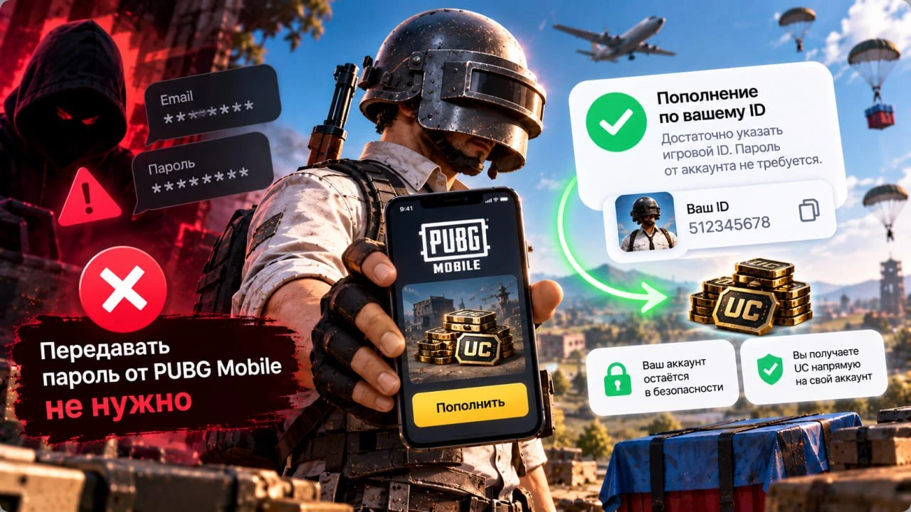 Нужно ли передавать пароль от PUBG Mobile