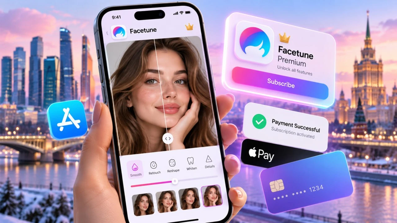 Как оплатить Facetune Premium на iPhone из России в 2026 году