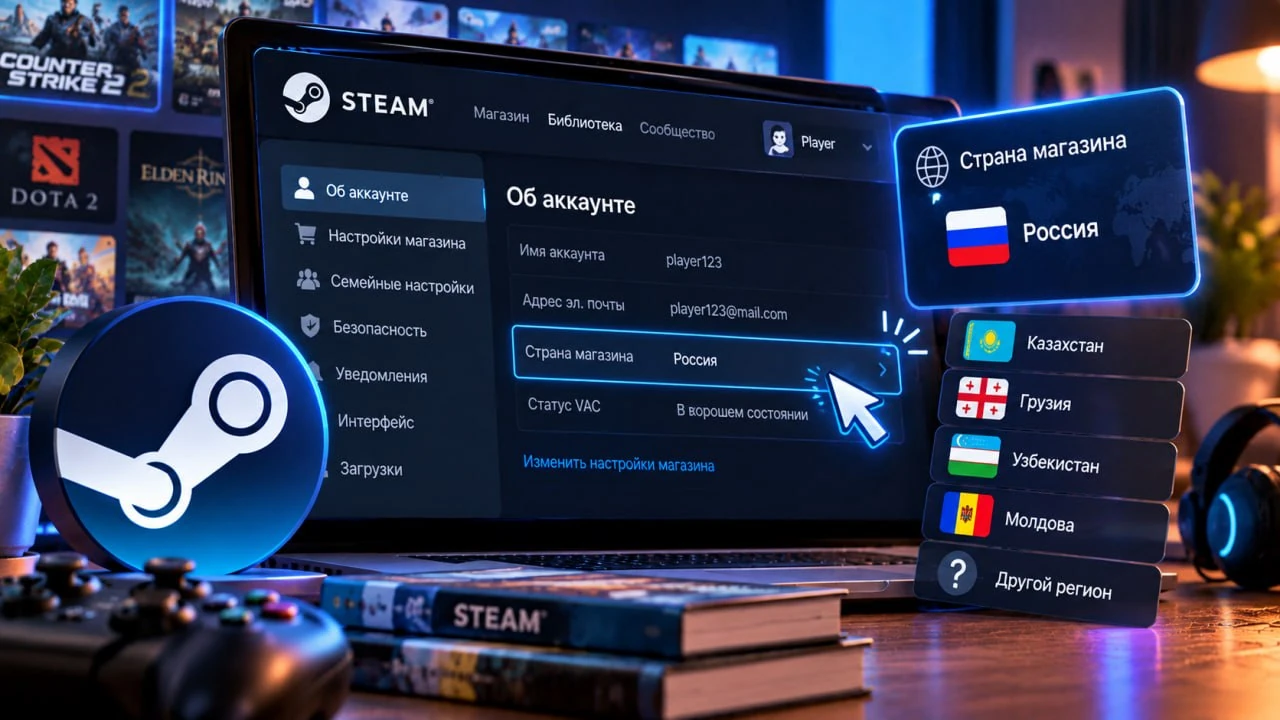 Как узнать регион аккаунта Steam в 2026 году — проверка страны