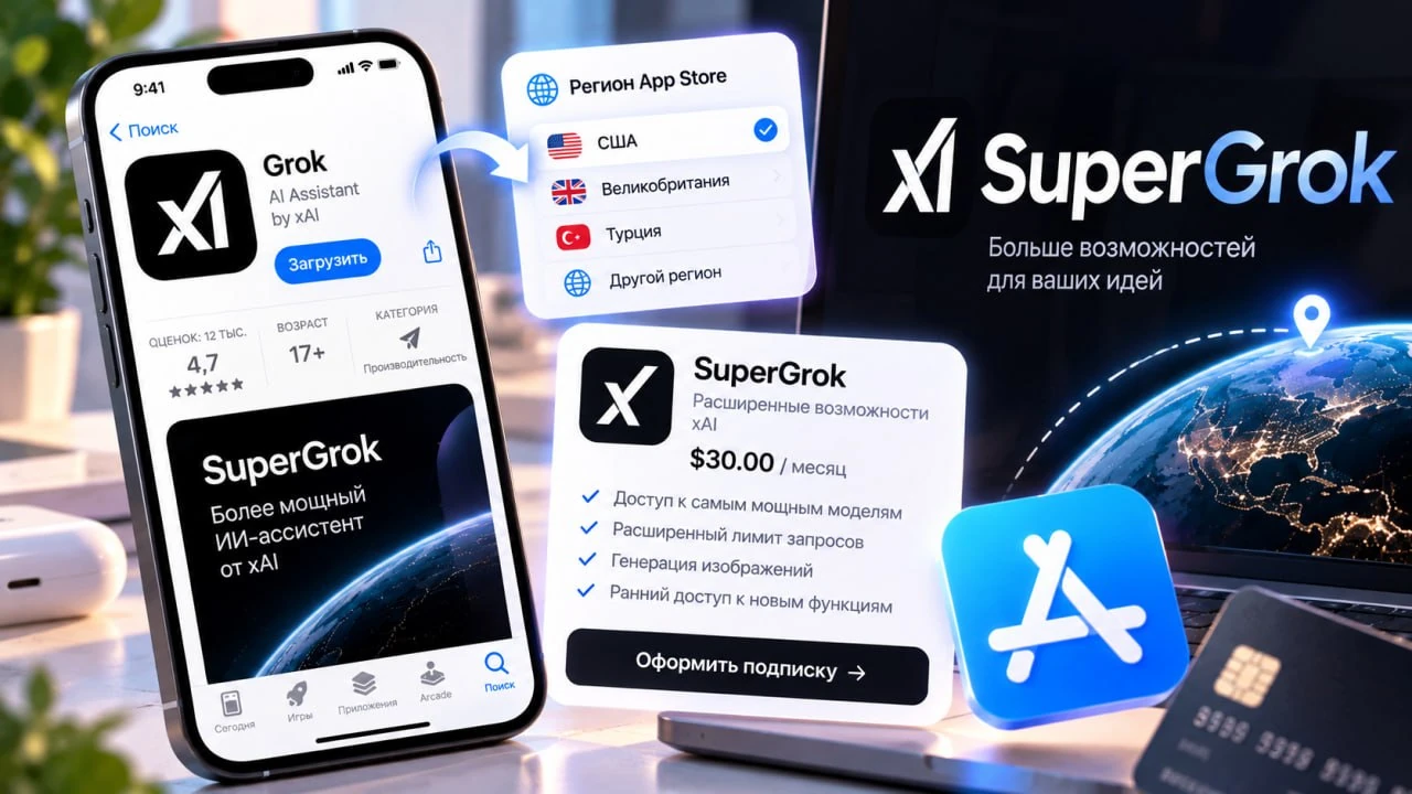 Как оформить SuperGrok на iPhone