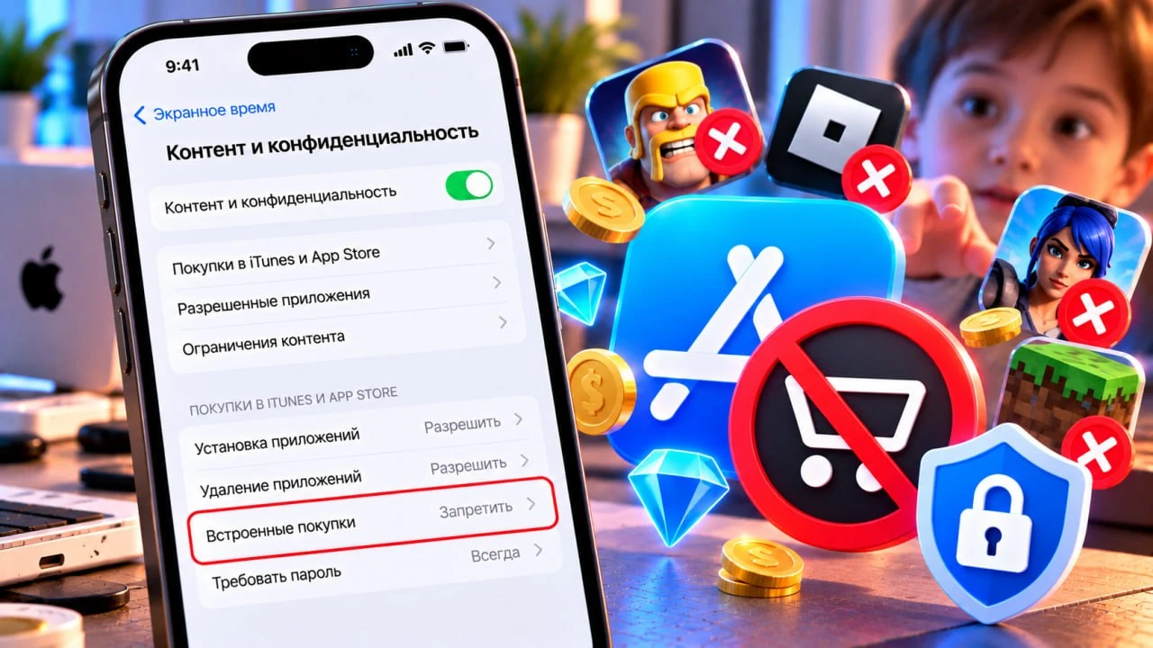 Как запретить покупки и донат в приложениях на iPhone