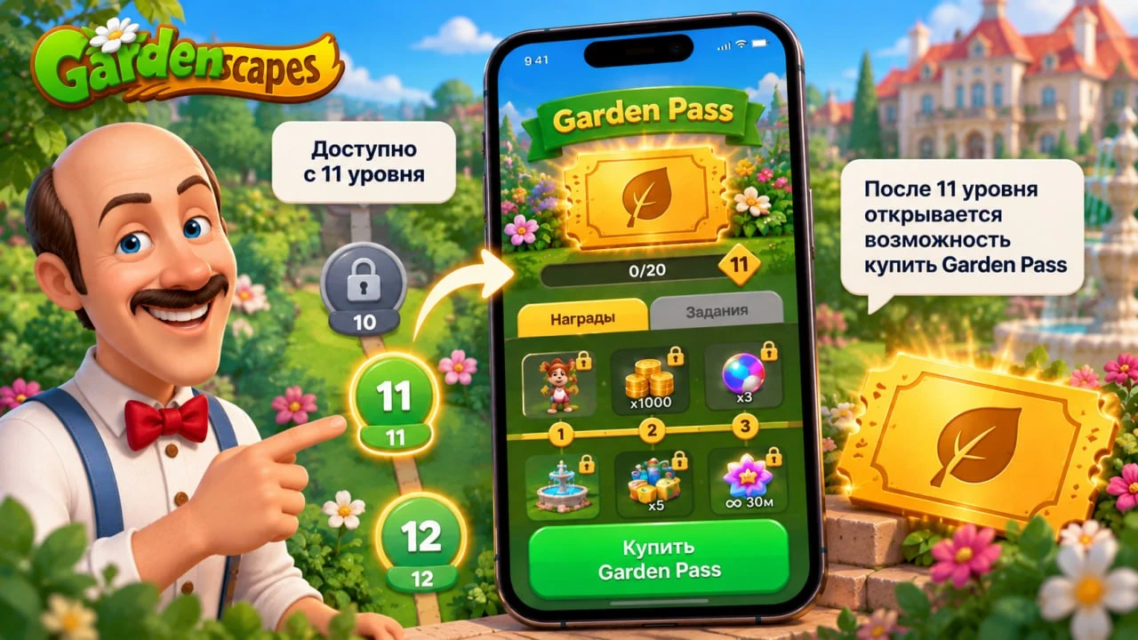 С какого уровня можно купить Garden Pass