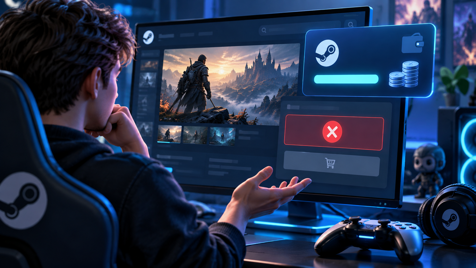 Деньги в Steam есть, но игра не покупается