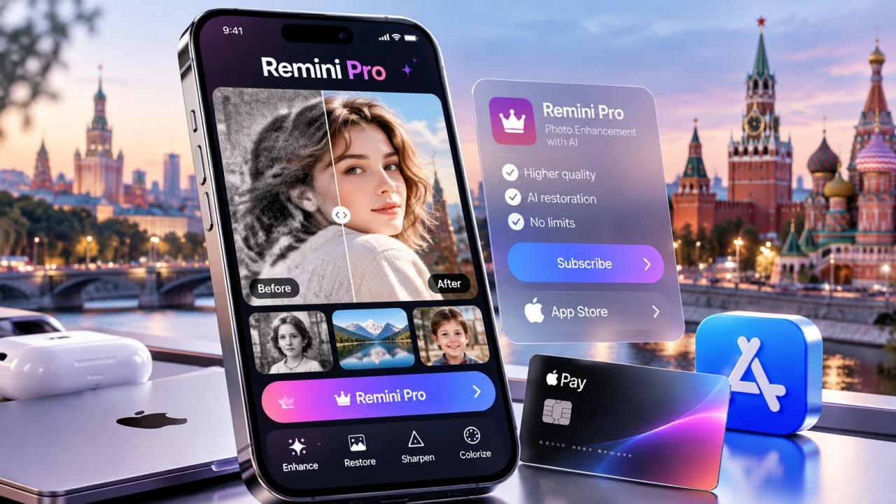 Как оплатить Remini Pro на iPhone из России в 2026 году