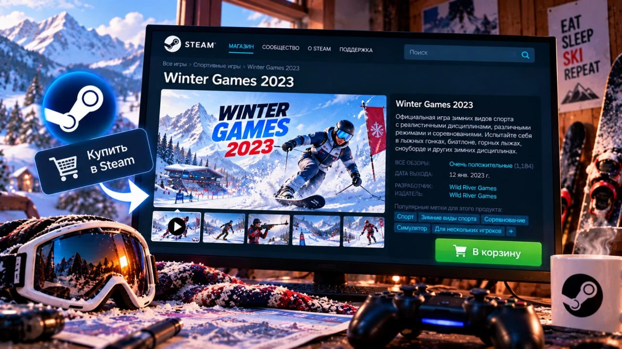 Как купить Winter Games 2023 в Steam в 2026 году