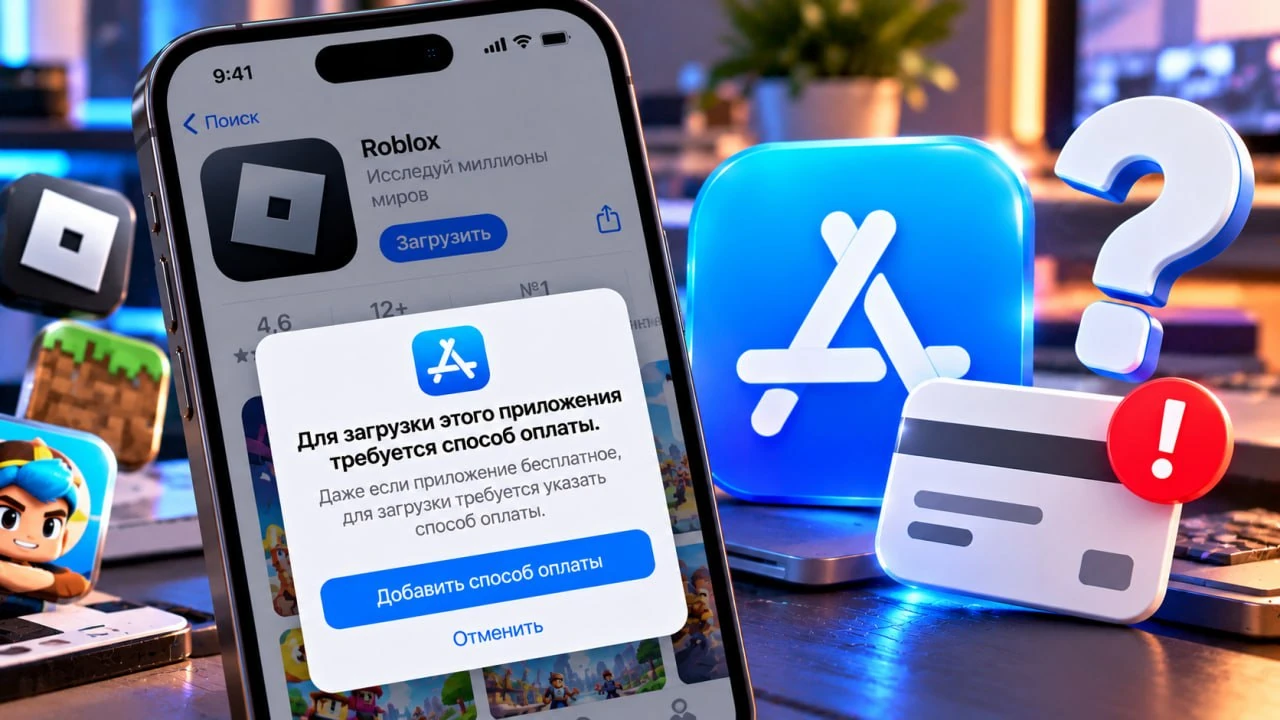 App Store просит способ оплаты для бесплатного приложения