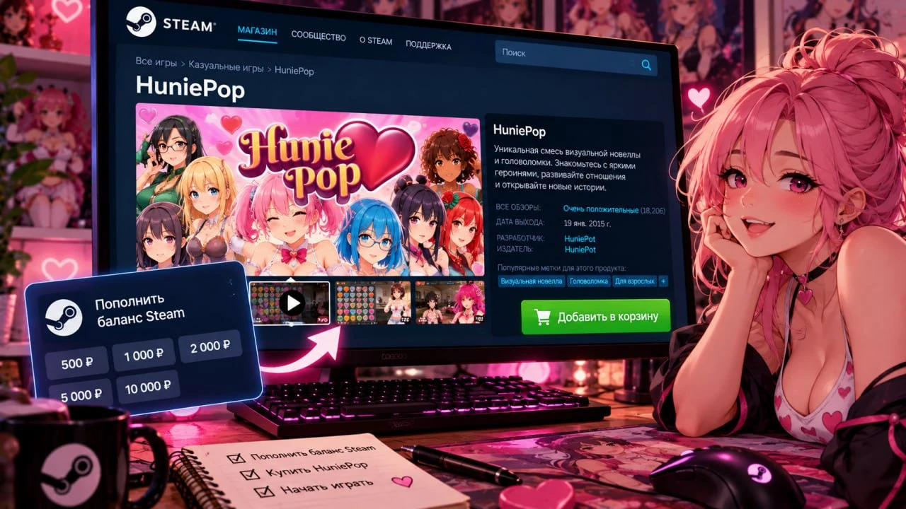 Как купить HuniePop в Steam в России в 2026 году