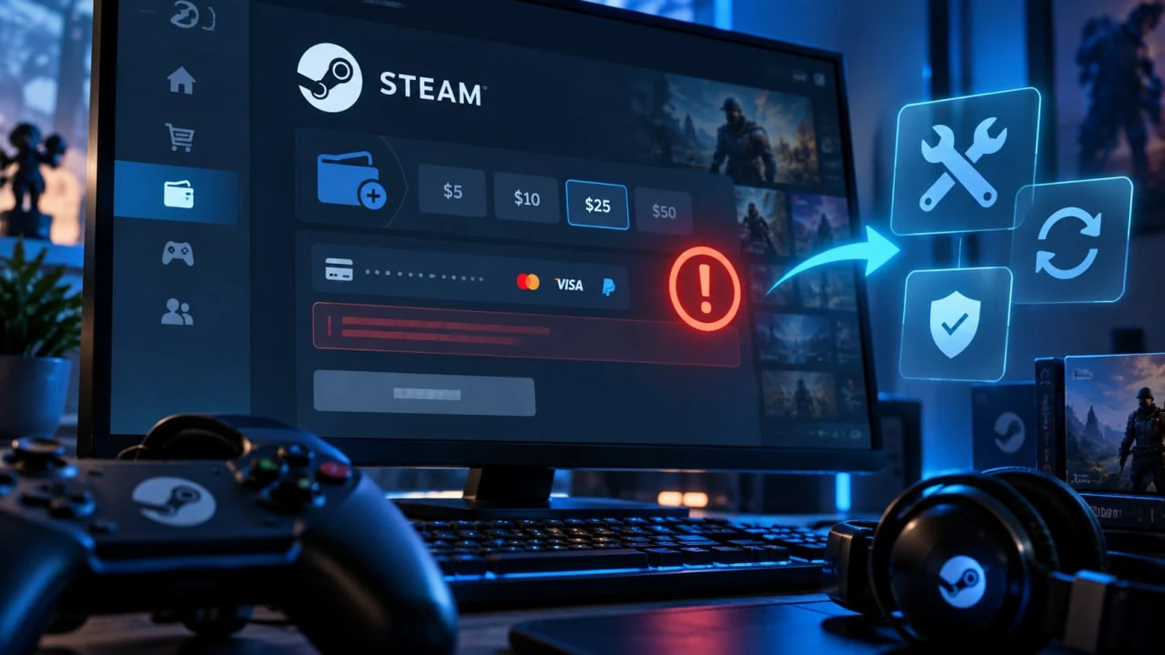 Ошибка при пополнении Steam в 2026 году — что делать
