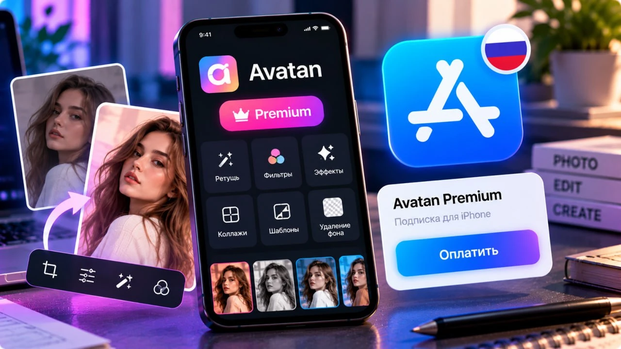 Купить Avatan Premium на iPhone из России в 2026 году - цена и оплата