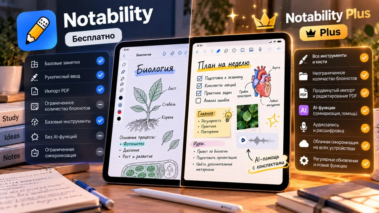 Бесплатный Notability или платный тариф