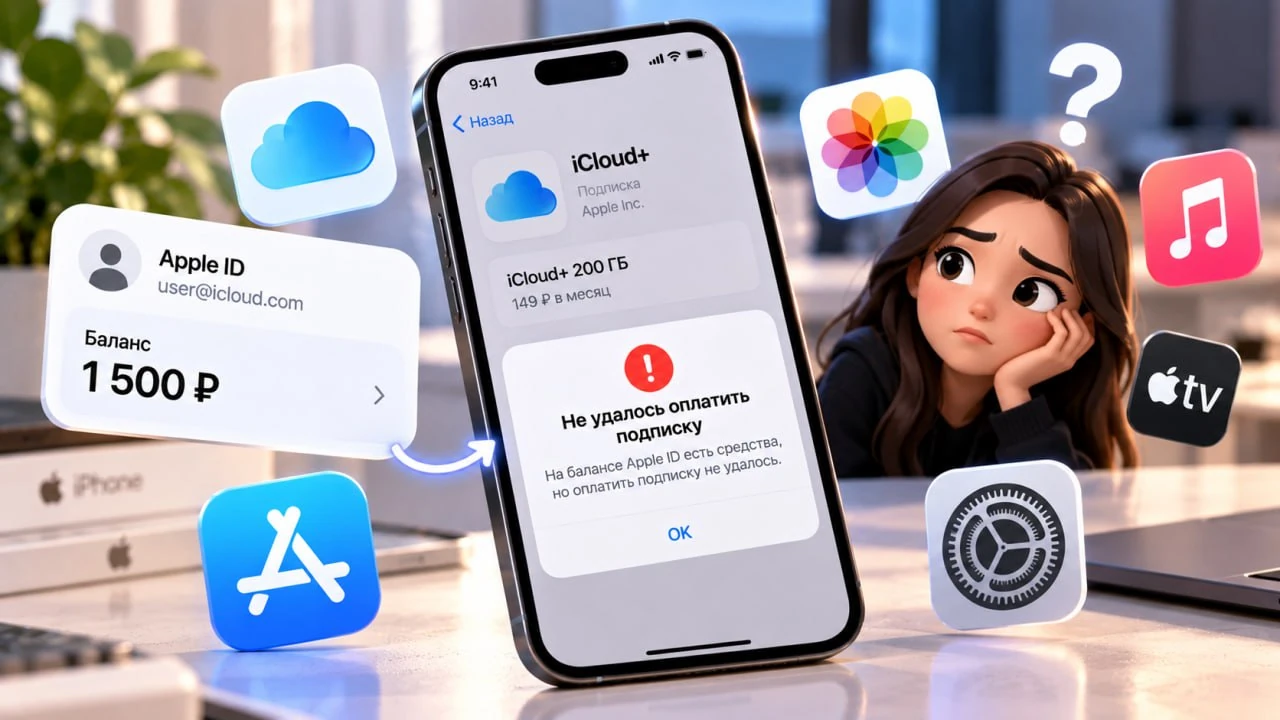 Есть деньги на Apple ID, но подписка не оплачивается: что делать
