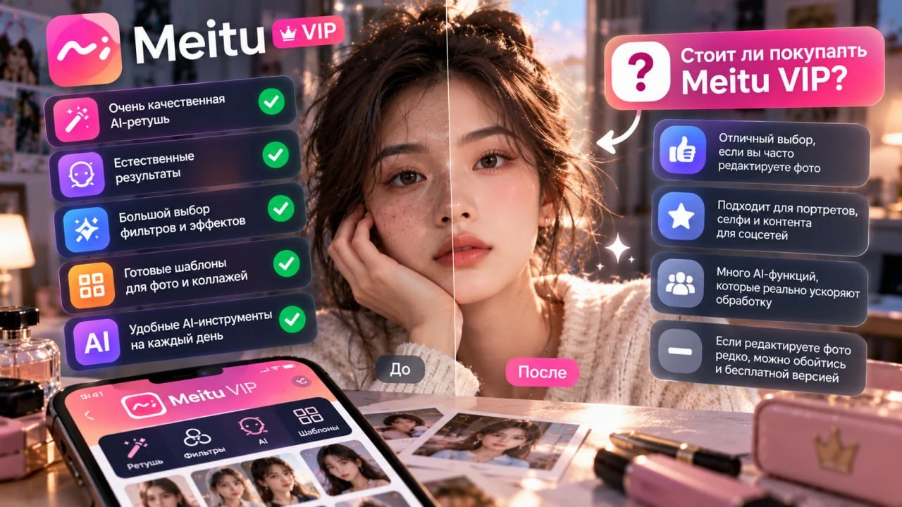 Стоит ли покупать Meitu ради AI-ретуши