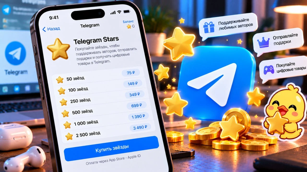 Как купить звёзды Telegram на iPhone в России в 2026 году