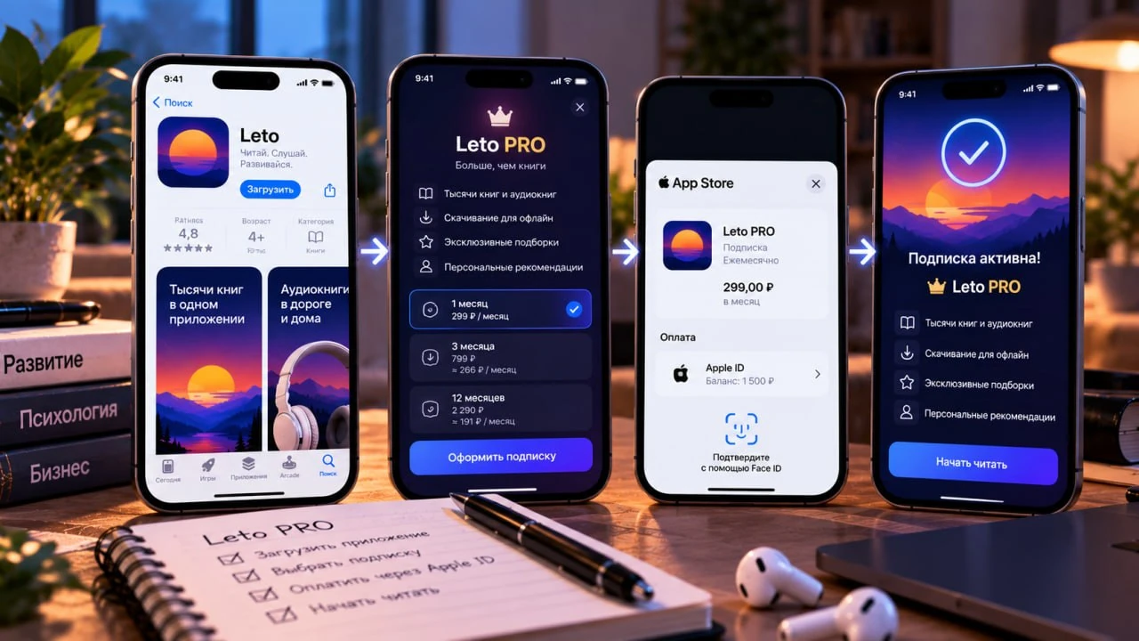 Как оплатить Leto PRO через Apple ID из России