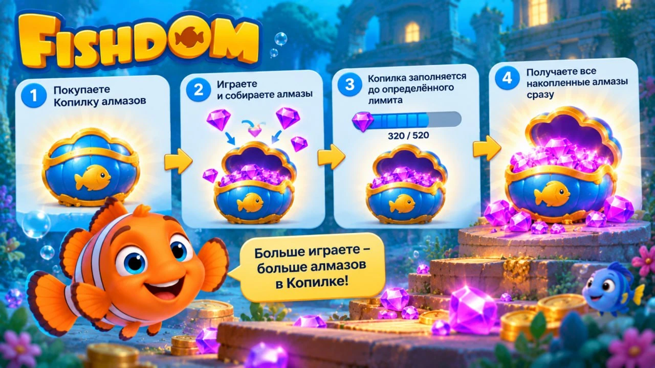 Как работает Копилка алмазов