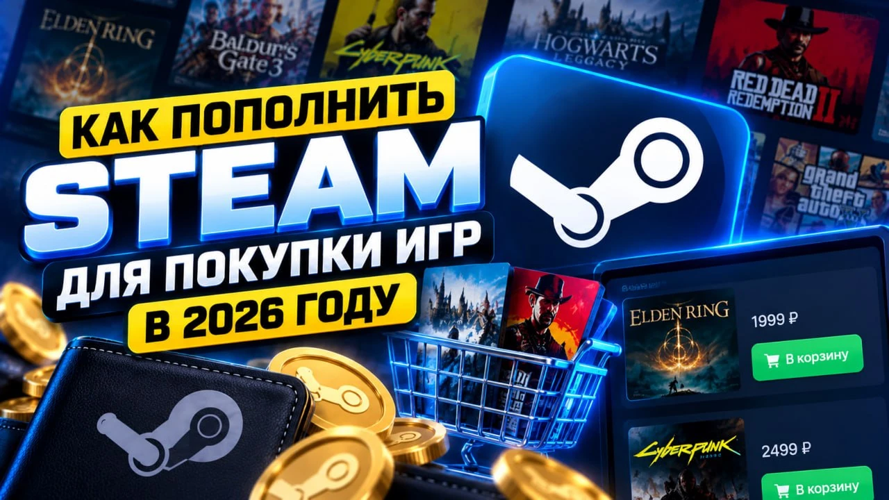 Как пополнить Steam для покупки игр в 2026 году