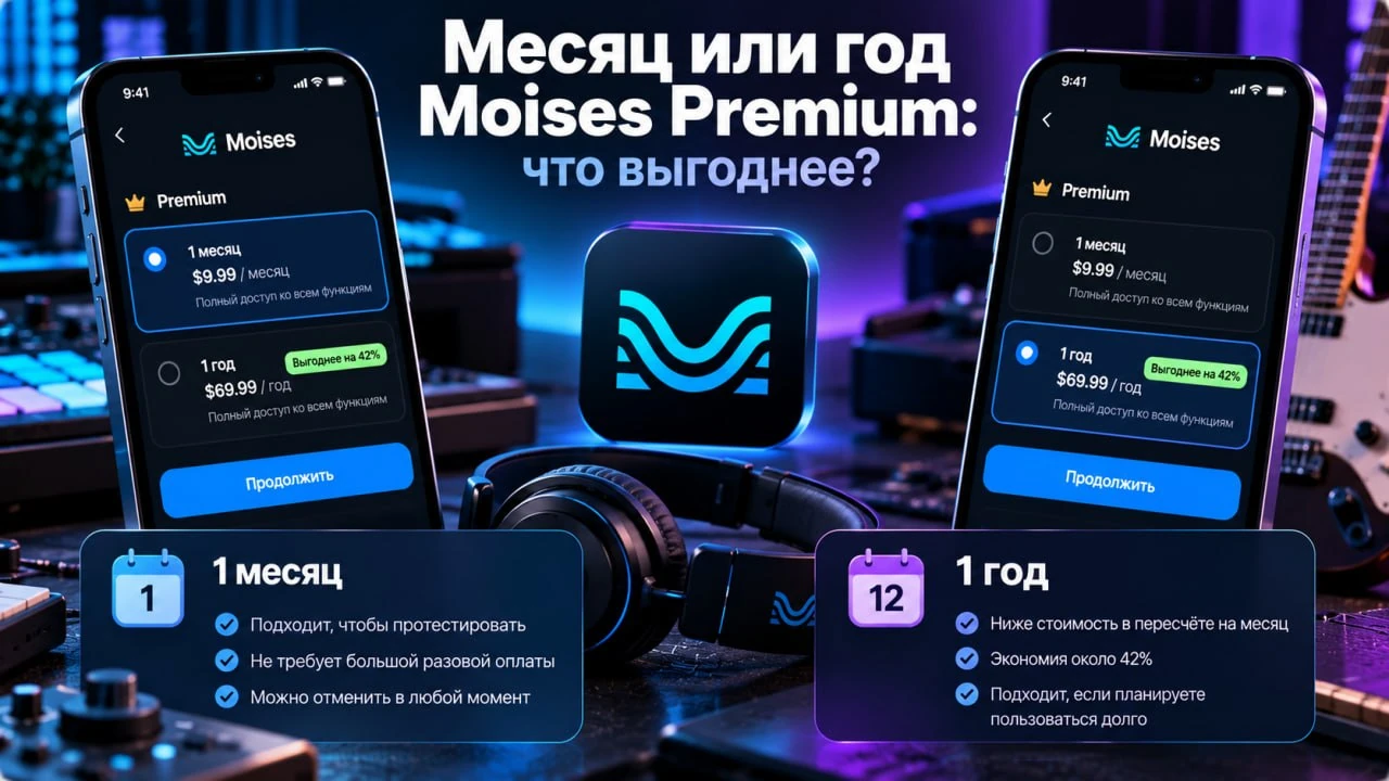 Месяц или год Moises Premium: что выгоднее