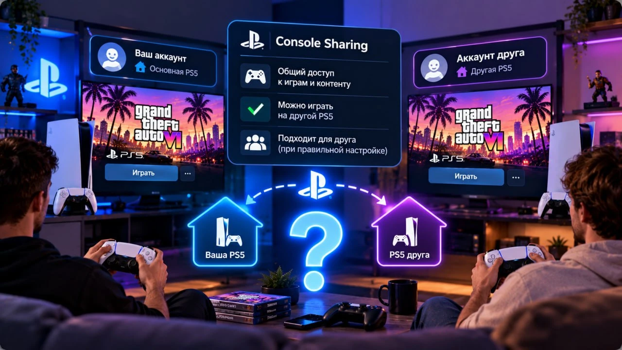Подойдёт ли Console Sharing для друга на другой PS5