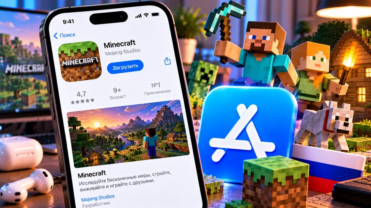 Как купить Minecraft на iPhone в России в 2026 году